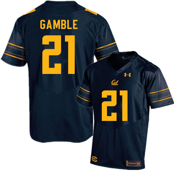 Men #21 Collin Gamble Cal Bears College Football Jerseys Sale-Navy